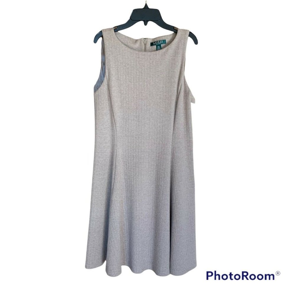 Lauren RALPH LAUREN Petite Med PM Womens Sleeveless Stretch A-Line Sheath Dress